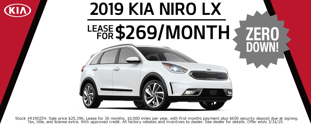 2019 Kia Niro lease deals at our Council Bluffs Kia dealership near Fremont