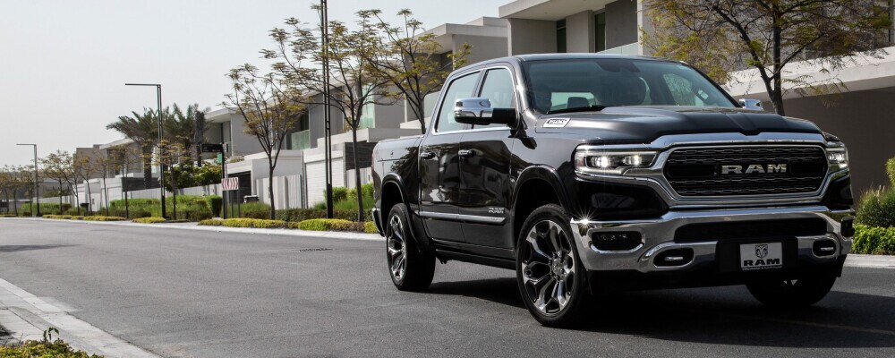 2023 RAM 1500 driving on the street