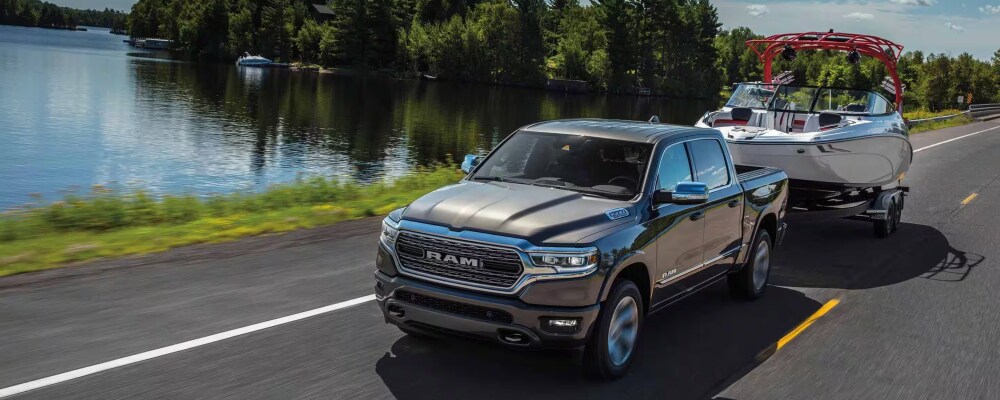 2024 RAM 1500 towing a boat