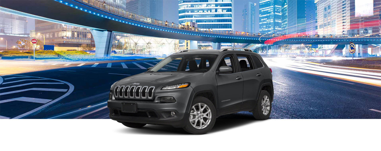 2018 Jeep Cherokee with city bridge MLP background