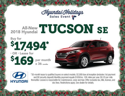 Buy 2018 Tucson for $17,494 or Lease for $169