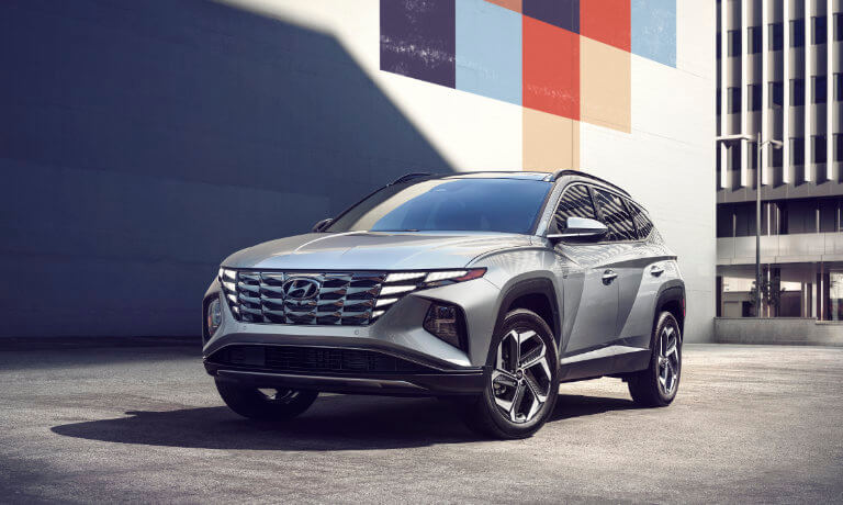 2022 Hyundai Tucson exterior in a city lot