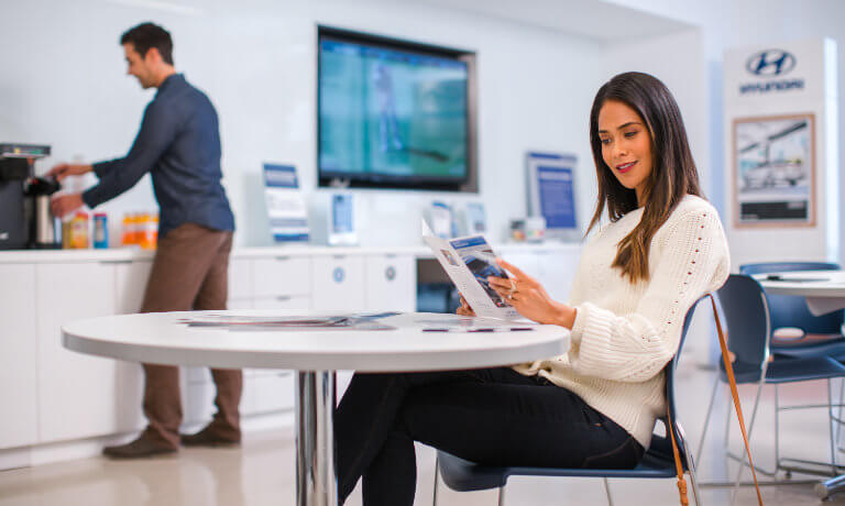 Hyundai Service woman in waiting area