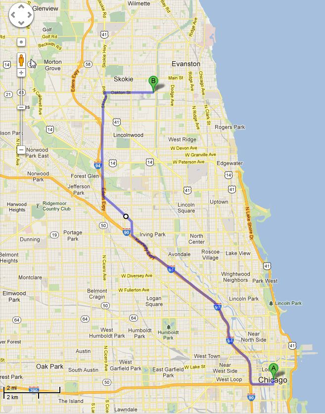 Directions From Chicago to Skokie IL.jpg
