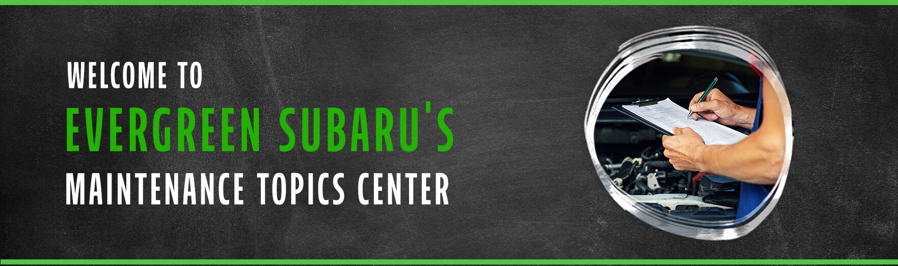 Subaru Maintenance Topics Page discussing Cabin air filters, Subaru Fluids and Belts