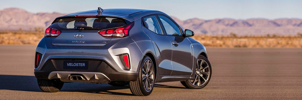 Product shot of the 2019 Hyundai Veloster.