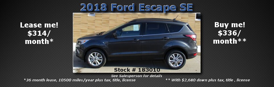Lease Me! Click here for more information on 2018 Ford Escape.