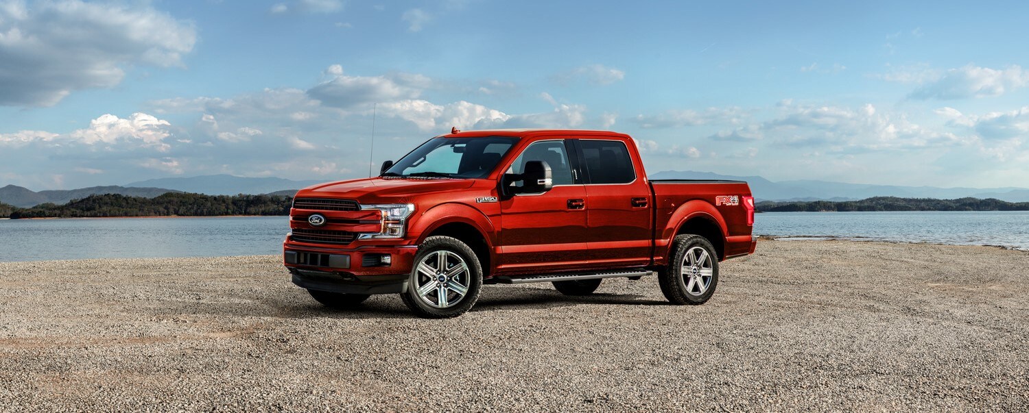 2019 Ford F-150 Lariat Truck Red by Water
