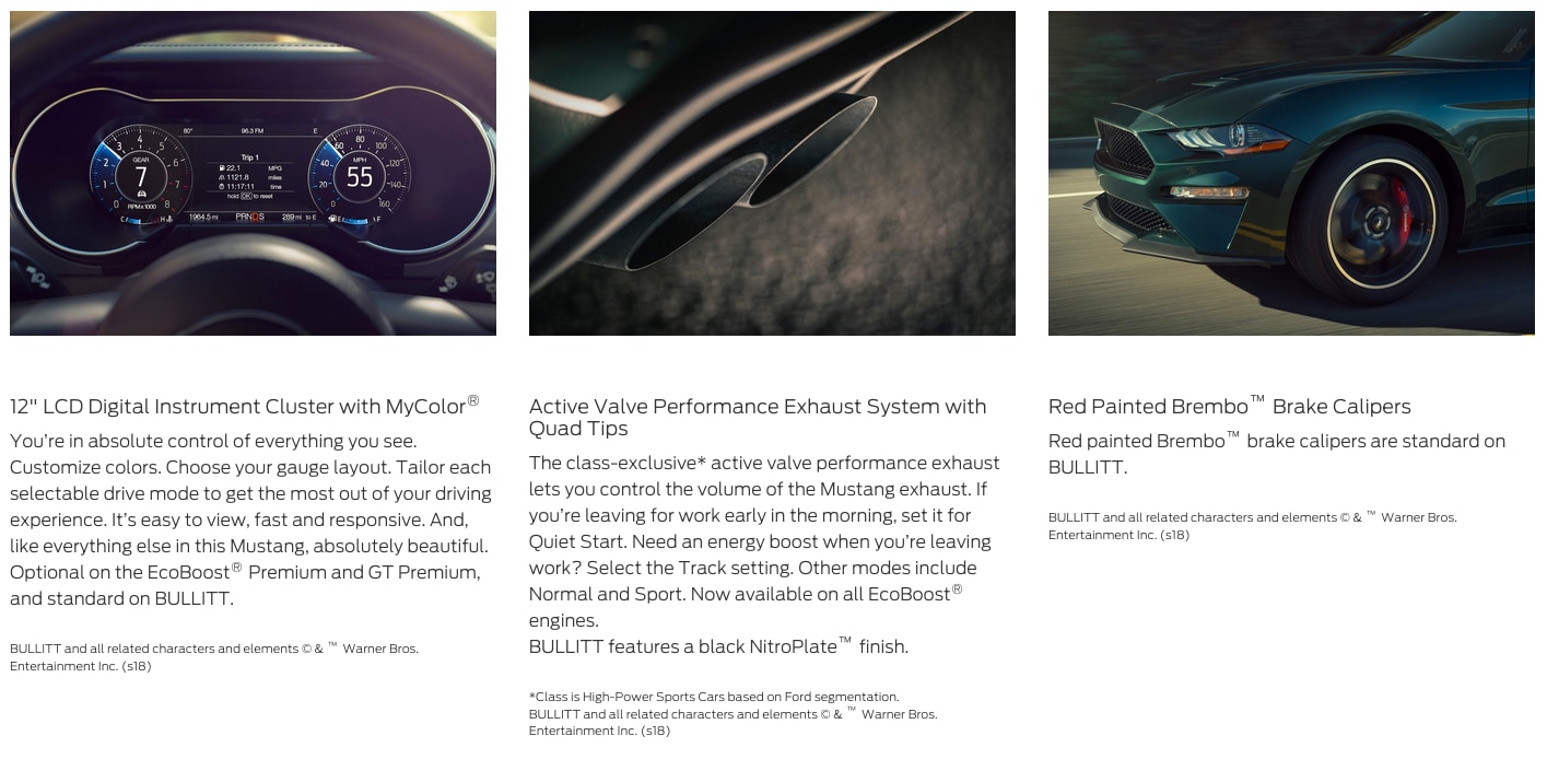 2019 Ford Bullitt Mustang Key Features 2019 Ford Bullitt Mustang Features Near Bristol TN