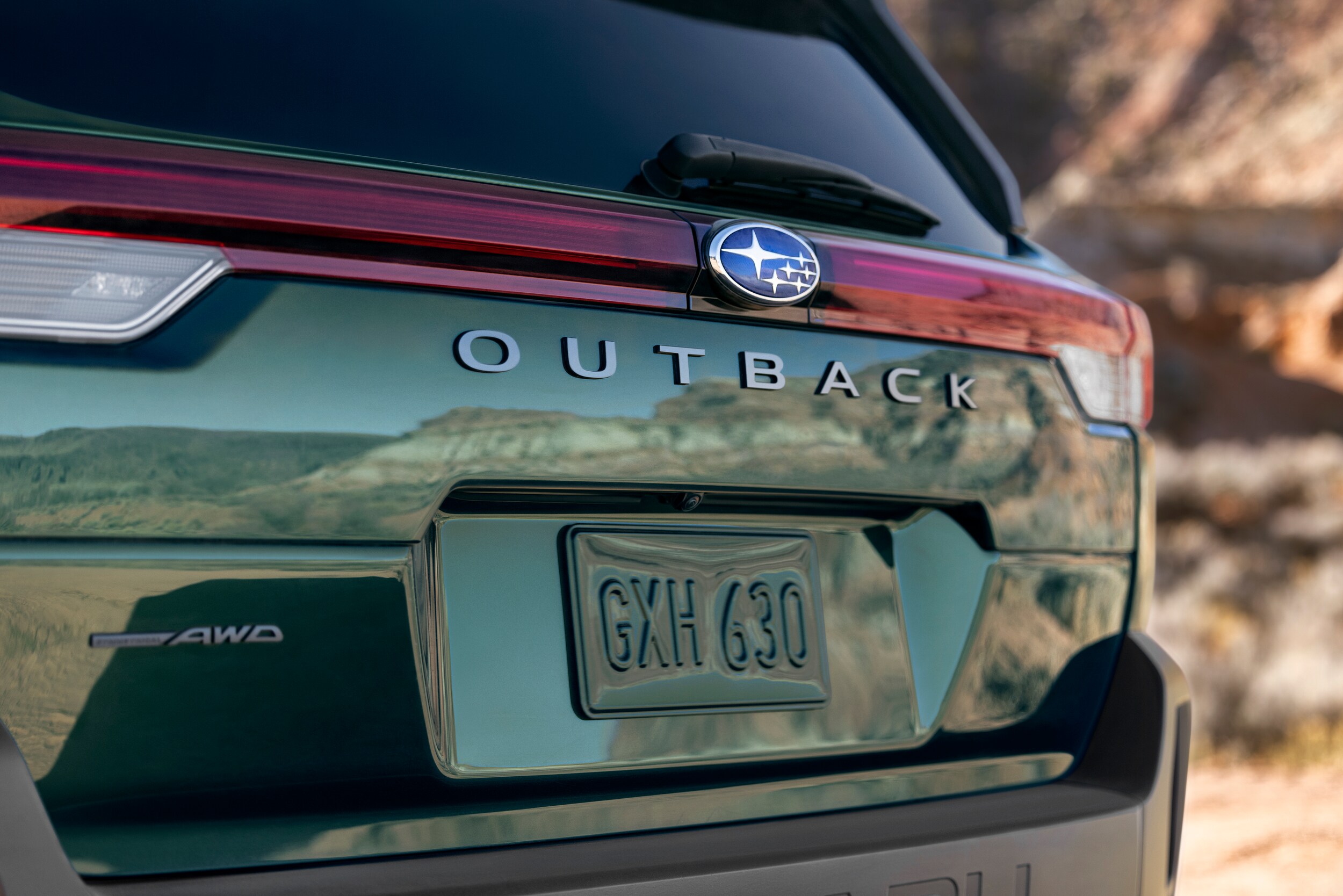 Closeup of 2026 Outback rear tailgate