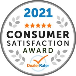 2021 Consumer Satisfaction Award from DealerRater 2021 Consumer Satisfaction Award from DealerRater