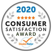 2020 Consumer Satisfaction Award from DealerRater 2020 Consumer Satisfaction Award from DealerRater