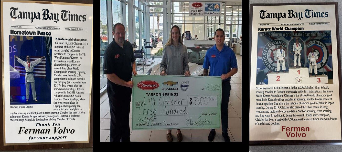 multi photo lilli cletcher karate world champion receiving sponsorship check volvo.jpg