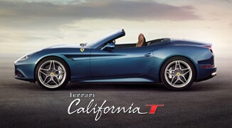 Blue Ferrari California T side angle