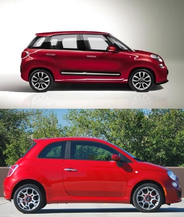 FIAT 500L size comparison to the FIAT 500