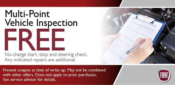 Vehicle Inspection Coupon, Scottsdale Automotive Service Special. If no image displays, this offer has ended. Vehicle Inspection Coupon, Scottsdale Fiat Service Special. If no image displays, this offer has ended.