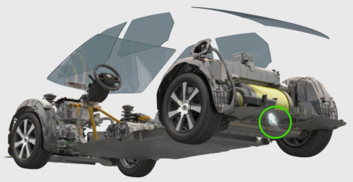 The Mirai emits only water out of the tailpipe