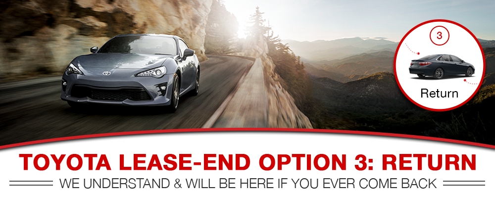 Leasing Option 3 - Return your car and walk away Return your Toyota Lease to Larry H. Miller Downtown Toyota Spokane