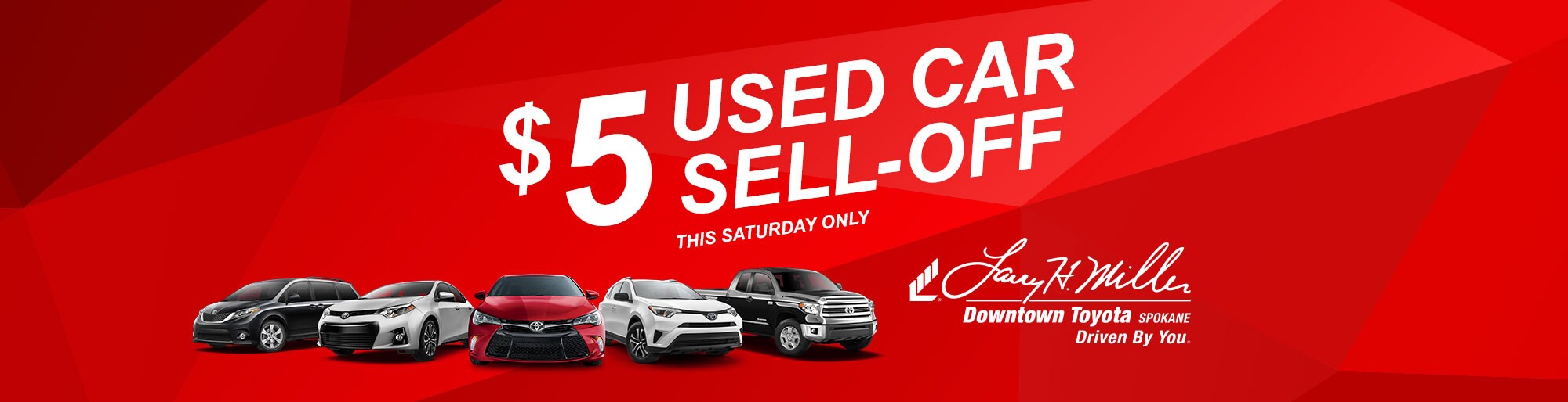 $5 Used Car Sell Off at Toyota in Spokane
