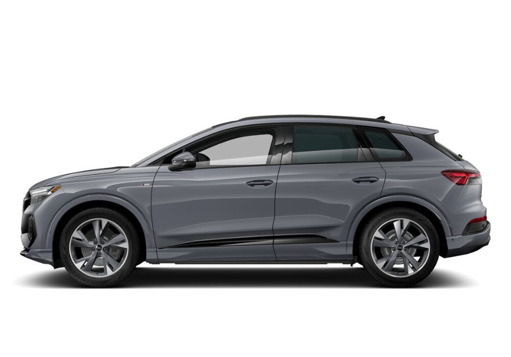 Side angle stock photo of a 2024 Audi Q4 e-tron luxury electric SUV