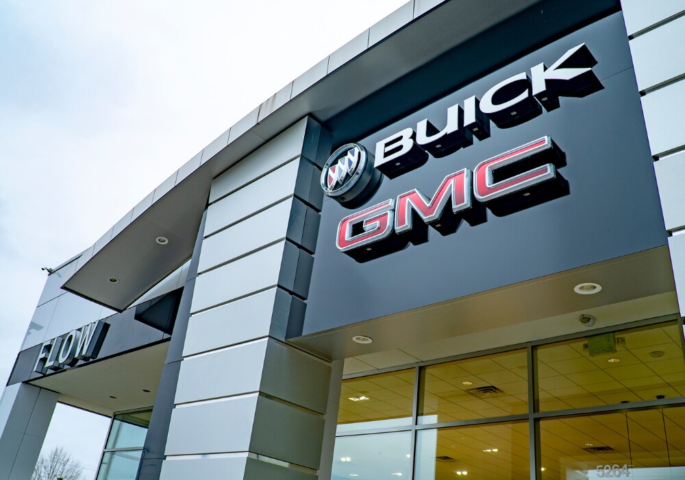 flow-buick-gmc-dealership-serving-fort-liberty.png Exterior storefront of the Flow Buick GMC dealership in Fayetteville, NC