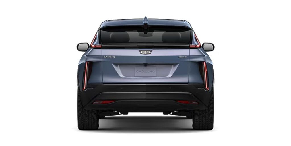 New Cadillac Lyriq, shown from the front perspective, in a Celestial Metallic exterior color