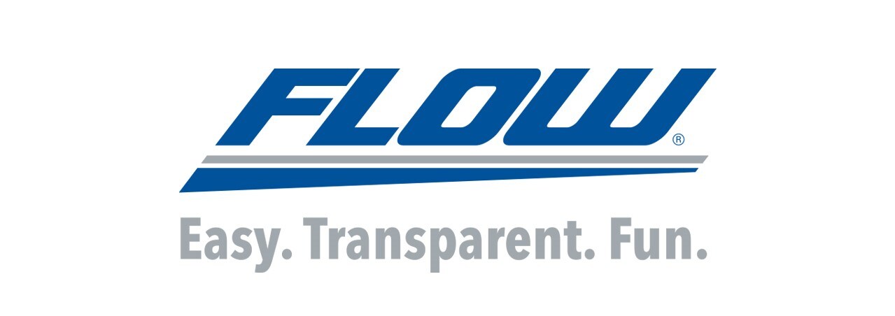 Flow Automotive Companies logo with tagline, Easy Transparent and Fun