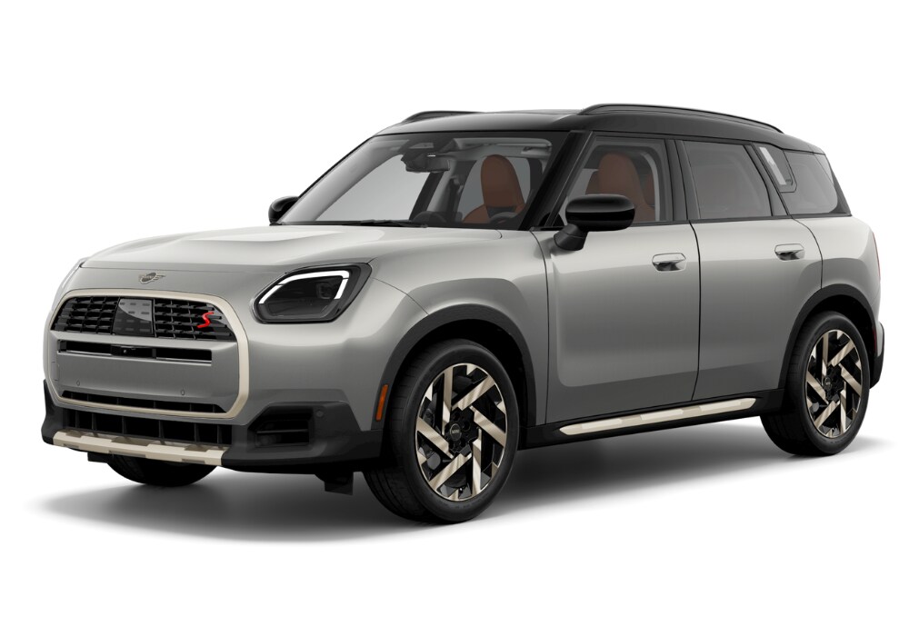 2025-mini-cooper-countryman-see.jpg Stock photo of the front left angle of a 2024 MINI Cooper Countryman SE in the color gray for sale in Winston-Salem, NC