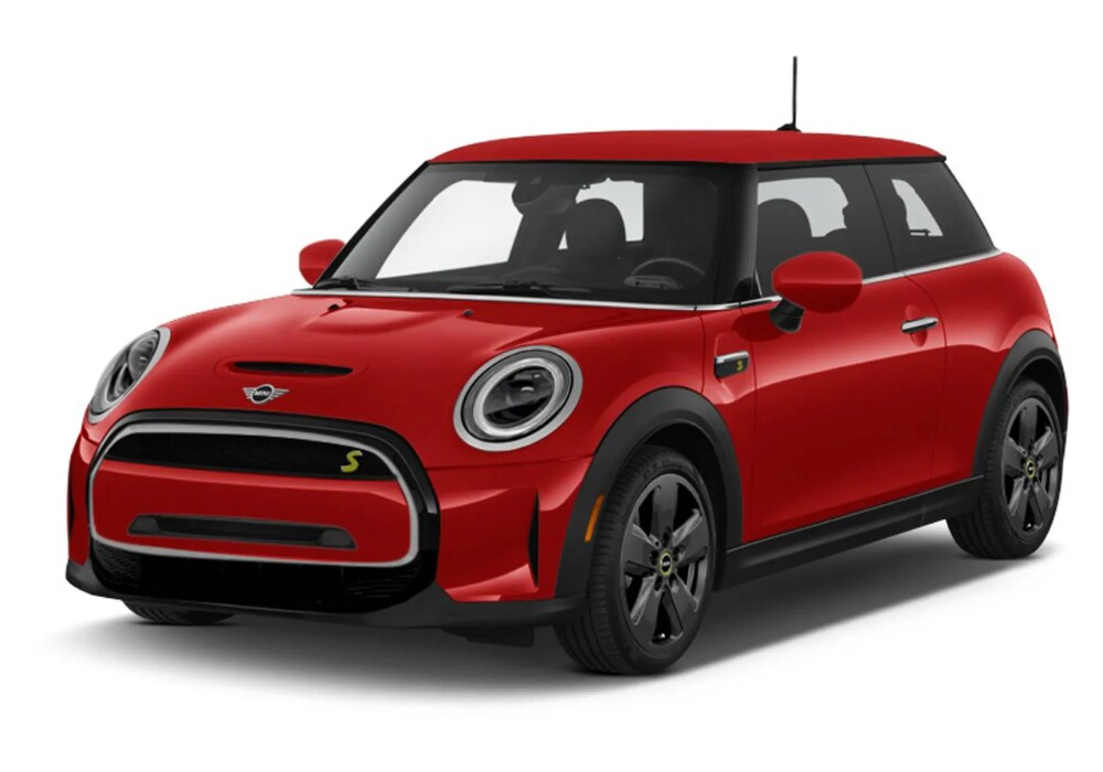 mini-hardtop-2-door.jpg stock photo from the front right angle of a red 2024 MINI Cooper Hardtop 2 Door electric vehicle for sale in Winston-Salem, NC