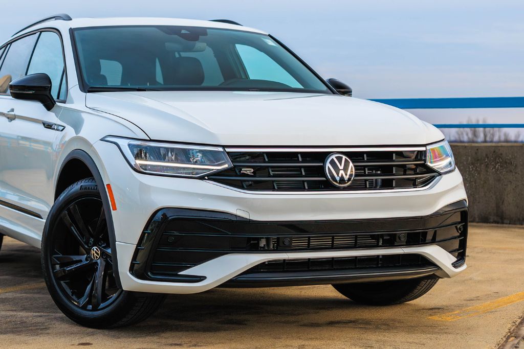 Front view of a white Volkswagen Tiguan for sale in North Carolina