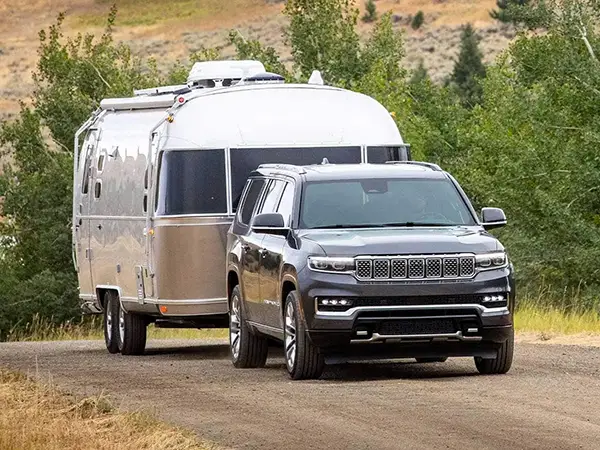 2025 Grand Wagoneer towing a camper