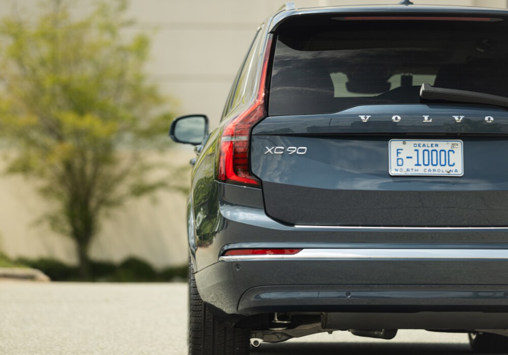 volvo-xc90-near-greensboro-nc.png Rear exterior view of the Volvo XC90 parked and for sale in Greensboro