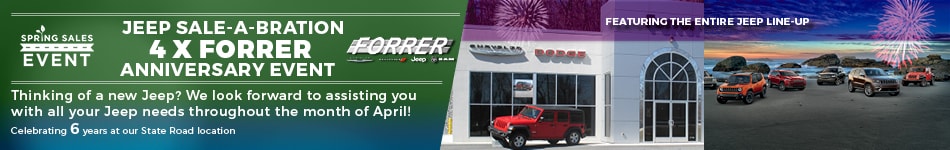 Jeep Sale-a-bration this April at Forrer Chrysler Dodge Jeep Ram