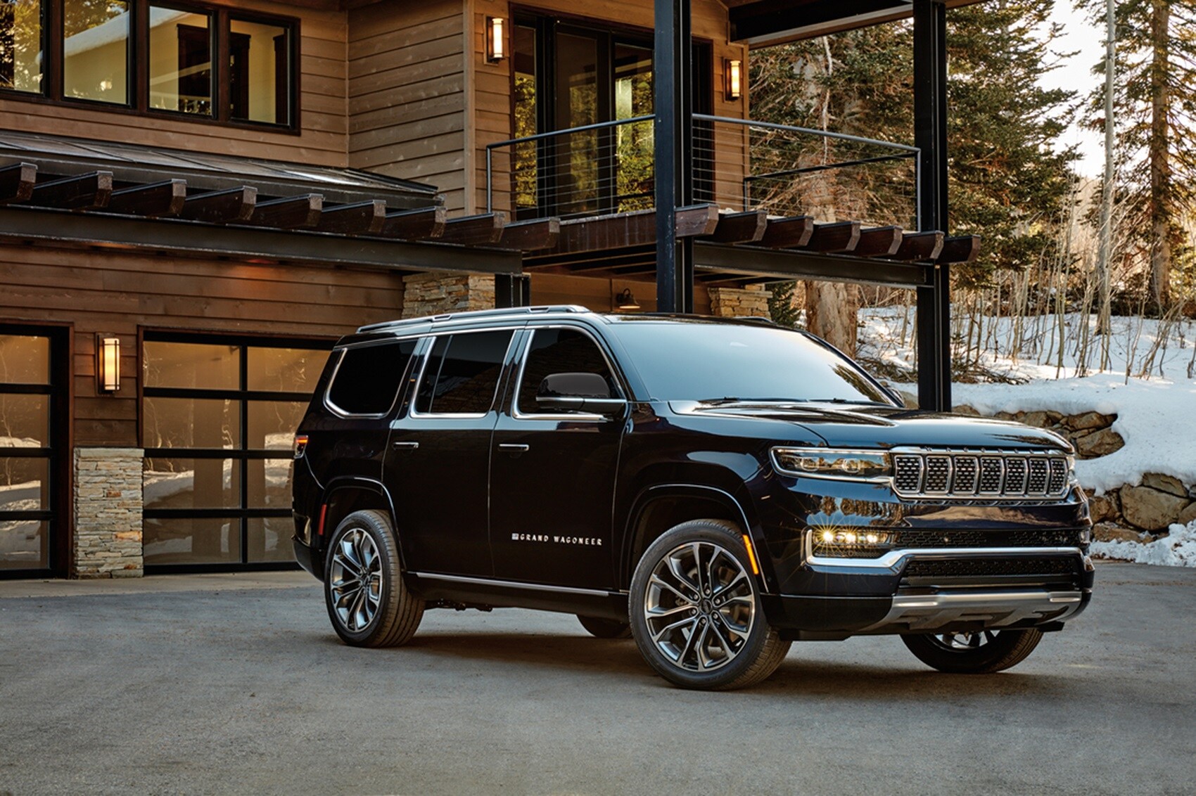 New Jeep Grand Wagoneer in a Driveway