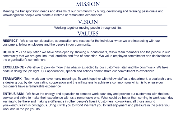 The Fox Grand Traverse Mission, Vision and Values Statement.
