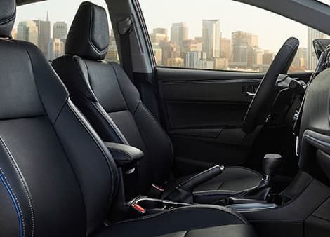 2019 Toyota Corolla Interior The front seats of the 2019 Toyota Corolla