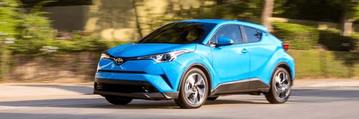blue 2019 Toyota C-HR Blue driving Toyota C-HR