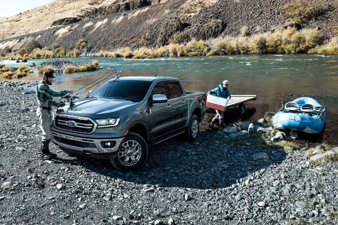 New 2019 Ford Ranger Lariat Chrome 4x4 SuperCrew.jpeg New Gray 2019 Ford Ranger Parked Next to a lake with a Trailer and a Boat