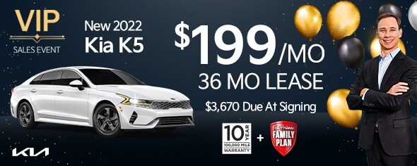New 2022 Kia K5 - $199/mo for 36 month lease