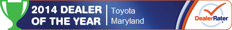 2014 Dealerrater Dealer of the Year Maryland Toyota