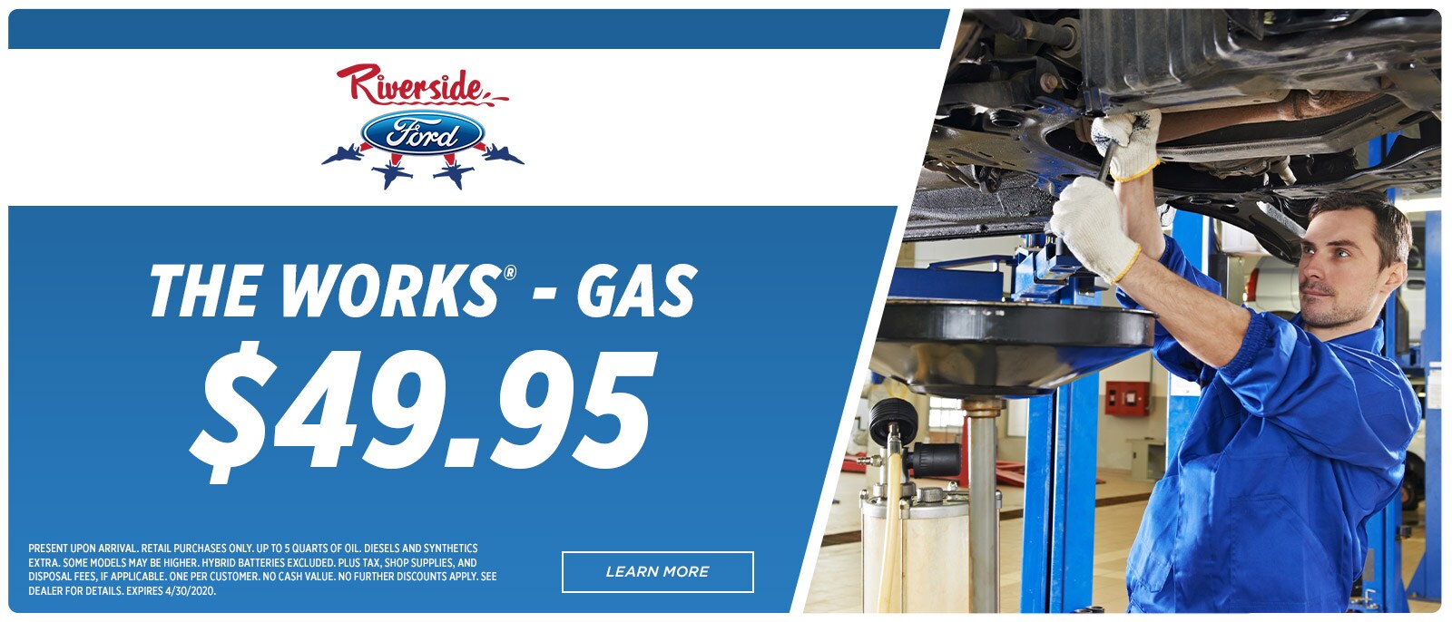 Riverside Ford Service-1600x686 - Walk In Oil Change The Works | Havelock, NC