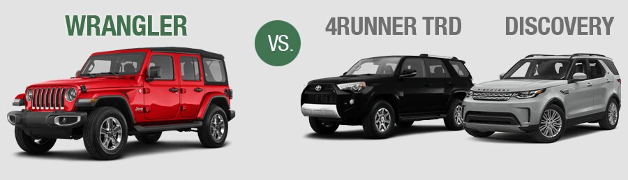 2020 Jeep Wrangler Comparison vs Toyota 4 Runner TRD and Land Rover Discovery