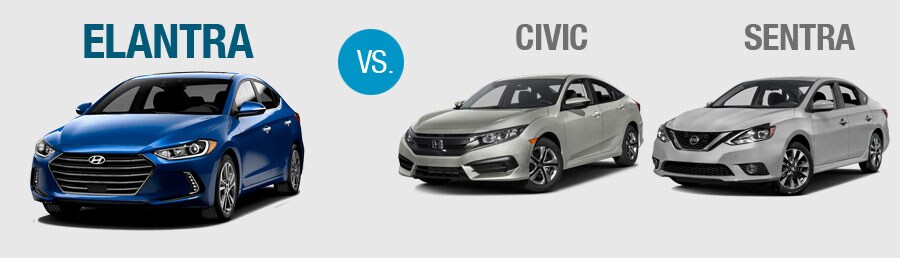 2018 elantra vs Honda Civic vs Nissan Sentra