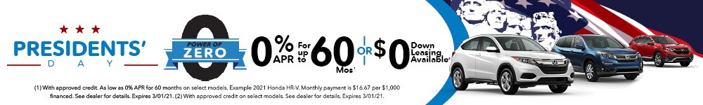 Presidents Day Specials at Friendly Honda!