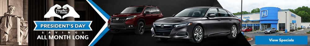 President's Day Savings at Friendly Honda