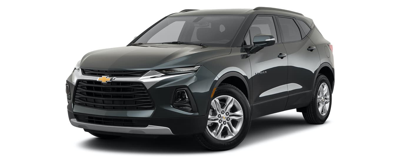 2022 Chevy Blazer - Model Left.jpg A black 2022 Chevy Blazer 2LT is angled left.