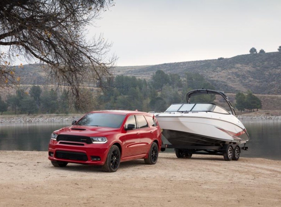 2020 Dodge Durango RT towing a boat
