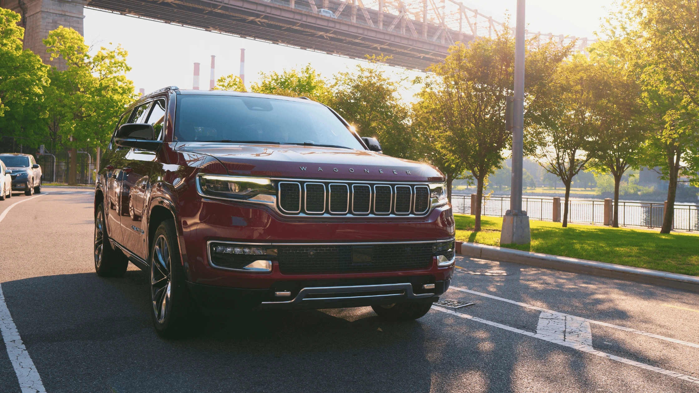The 2024 JeepĀ® Wagoneer in Fort Myers, FL The 2024 JeepĀ® Wagoneer off-roading through rugged terrain in a forested area near Fort Myers, FL, showcasing its durability and adventure-ready design.