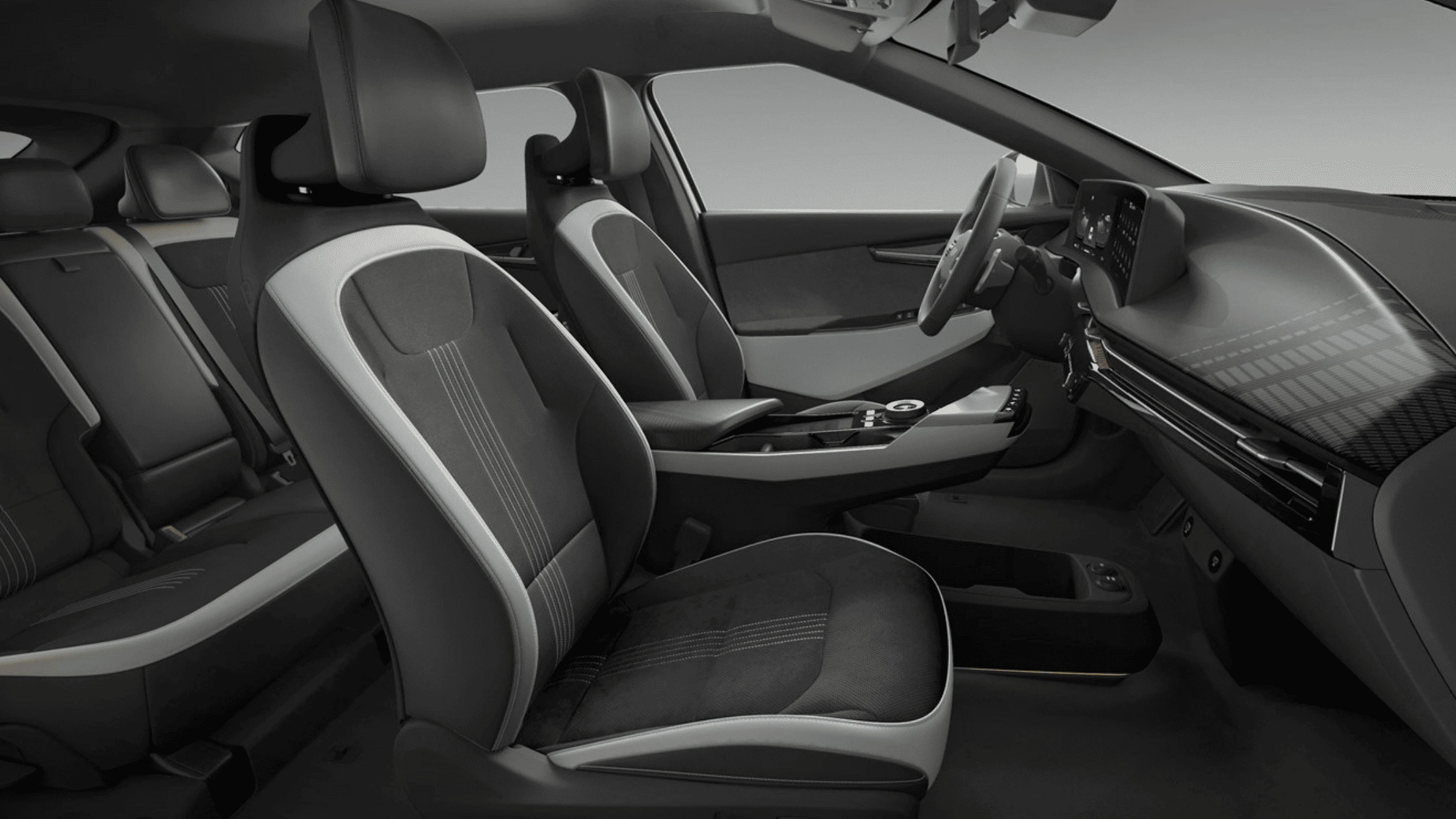 2024 Kia EV6 - Comfort and Convenience Interior view of the 2024 Kia EV6, showing spacious seating and modern design focused on comfort and convenience for a premium driving experience.