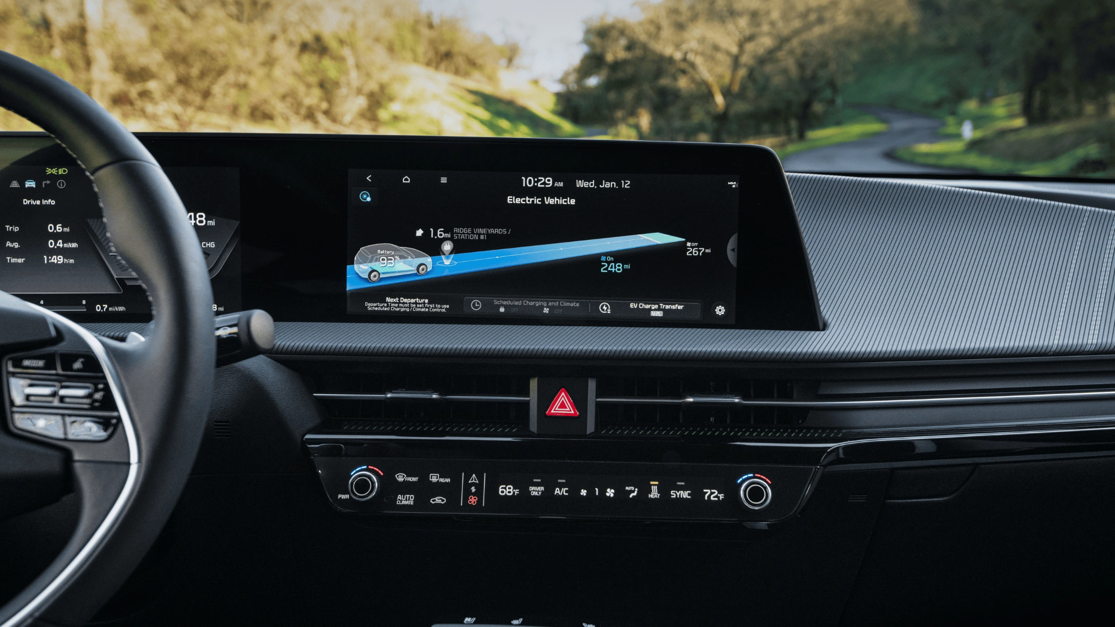 2024 Kia EV6 - Advanced Safety and Driver Assistance Features Close-up of the 2024 Kia EV6 dashboard displaying advanced safety and driver assistance features, highlighting technology and innovation in electric vehicles.